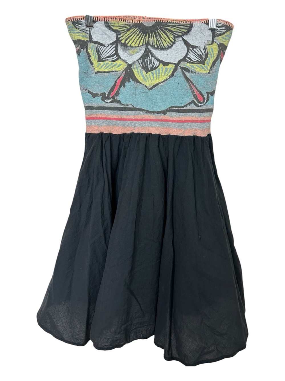Vintage Y2K Storybook Originals Strapless Floral-Print Mini dress